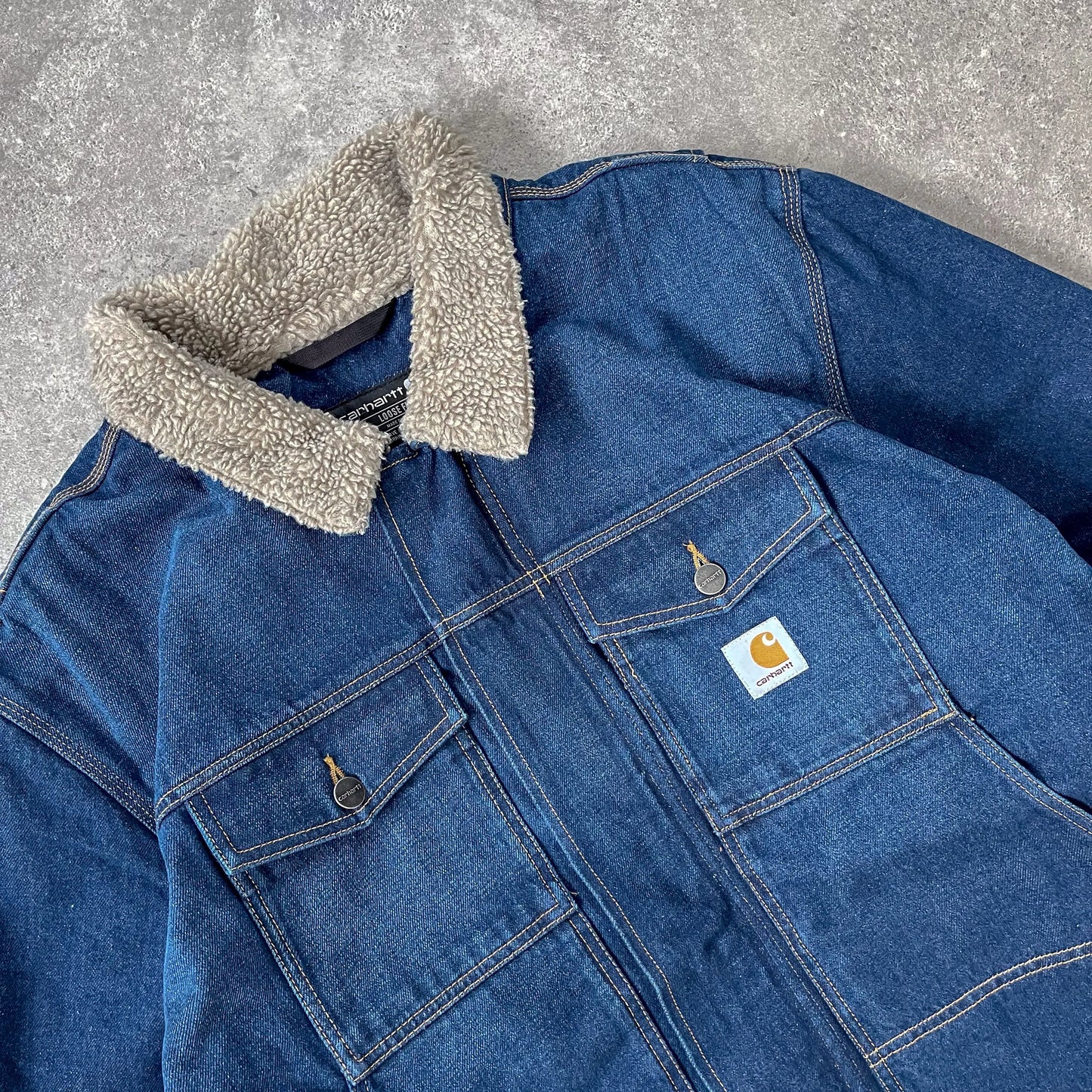 Carhartt Denim Jacket Sherpa - L I Tradera